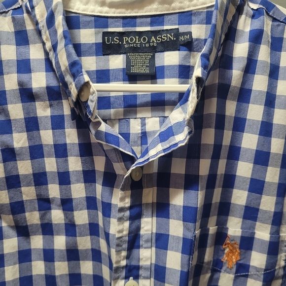 U.S. Polo Assn. Blue and White Check Shirt M - Picture 3 of 4